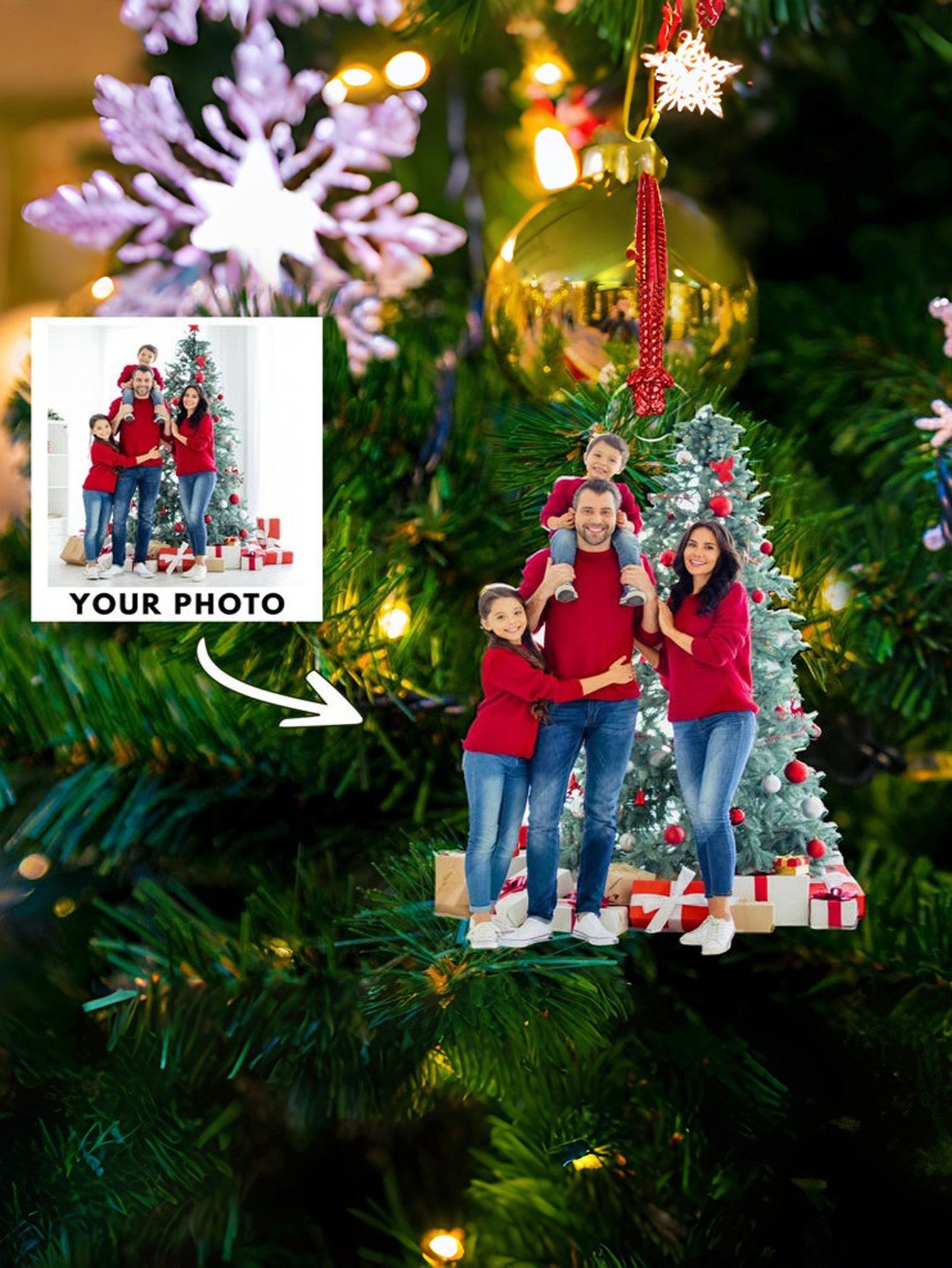 Custom Acrylic Photo Christmas Tree Ornament